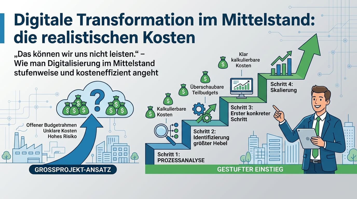Digitale Transformation im Mittelstand: die realistischen Kosten